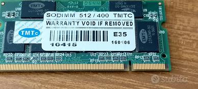 ram sodimm ddr1 512mb 400 TMTc rdsc3208-50a