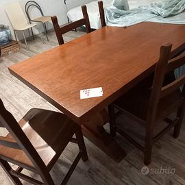 tavolo noce massello e 6 sedie