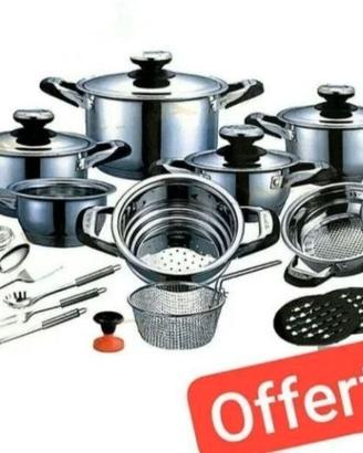 Batteria pentole in Acciaio Inox 25Pcs