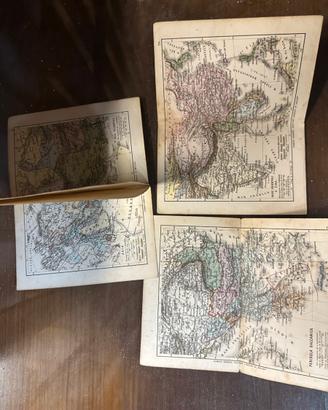 Lotto 4 Mappe Geografiche Antiche Hoepli Fine '800