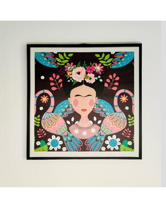 Quadro stampa stile Frida Kahlo con cornice
