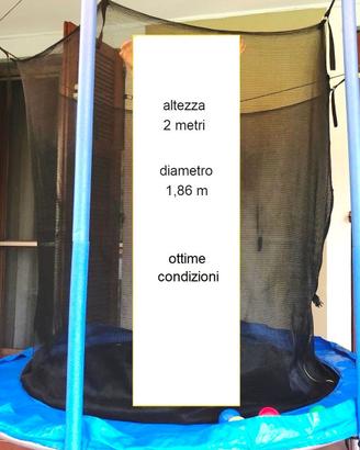 Trampolino elastico per bambini, diametro 186 cm