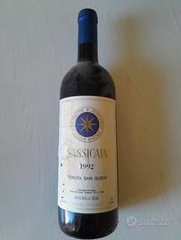 Bottiglia vino Sassicaia 1992