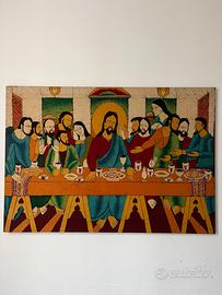 Quadro Batik Ultima cena Gesú 115x80cm
