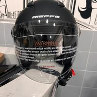 CASCO DIEFFE NERO OPACO CON VISIERA LUNGA