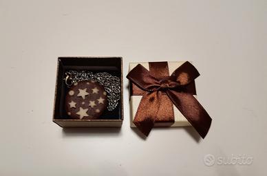 Collana nuova con ciondolo biscotto artigianale