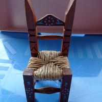 Sedia in miniatura in legno, souvenir
