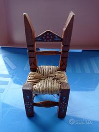 Sedia in miniatura in legno, souvenir