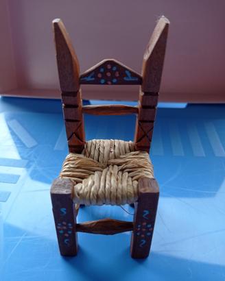 Sedia in miniatura in legno, souvenir