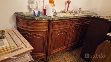 Credenza Buffet Classica con Top in Marmo Verde – 