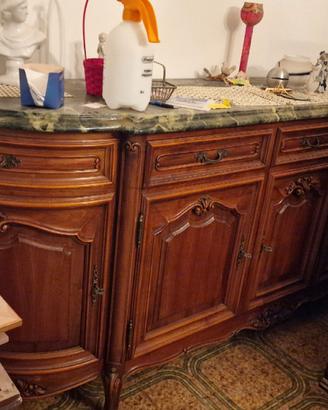 Credenza Buffet Classica con Top in Marmo Verde – 