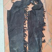 Chaps americane in pelle scamosciata nera