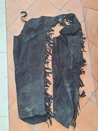 Chaps americane in pelle scamosciata nera