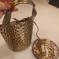 Roberto Cavalli borsa secchiello Vintage maculato 