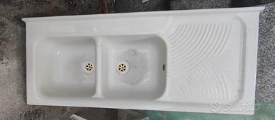 LAVELLO DA CUCINA IN CERAMICA A 2 BOCCHE  120X50