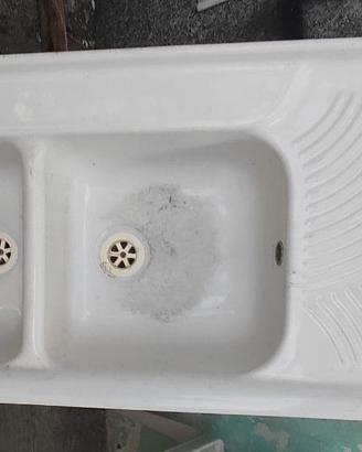 LAVELLO DA CUCINA IN CERAMICA A 2 BOCCHE  120X50