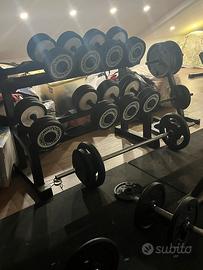 Manubri e rastrelliera Technogym