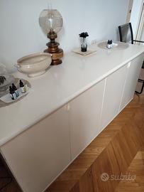 madia Minotti frassino laccato Bianco a poro aper