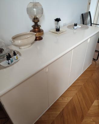 madia Minotti frassino laccato Bianco a poro aper