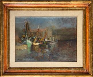 Seve Sospizio pittore quadro olio Imbarcazioni