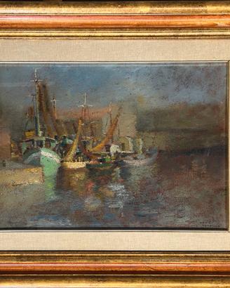 Seve Sospizio pittore quadro olio Imbarcazioni