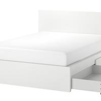 letto matrimoniale Ikea malm con 4 cassetti 