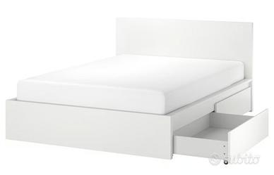 letto matrimoniale Ikea malm con 4 cassetti 