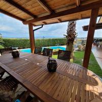 Tavolo Acacia Allungabile a 3 Metri Sedie a Parte 