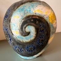 Vaso in ceramica Raku “notte -giorno “