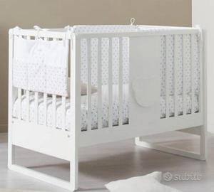 nanan lettino dadini bianco con materasso