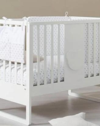 nanan lettino dadini bianco con materasso