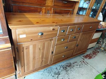 Credenza in legno rovere rustico multi cassetti 