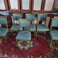 Set di sedie in legno imbottite 