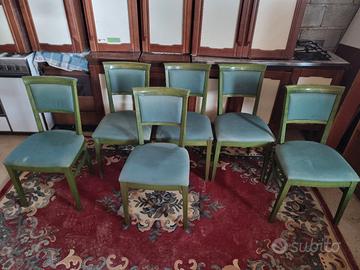 Set di sedie in legno imbottite 
