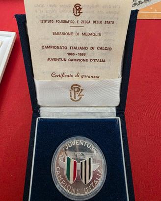 moneta juventus del 1985/86 in argento