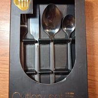 16 posate 4 pezzi per 4 persone acciaio e nero