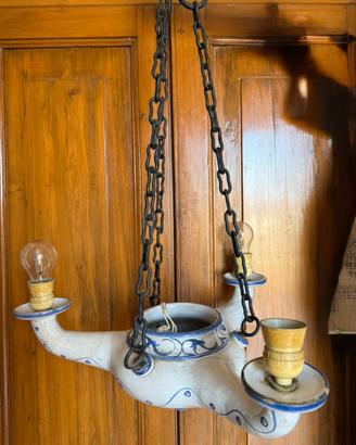 Lampadario anni 60  in ceramica di Bassano