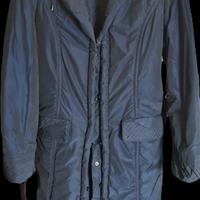 Cappotto donna 46 blu notte con collo in pelliccia