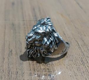 Anello regolabile gotico con leone punk 🦁
