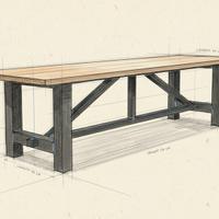 BASI TAVOLO METALLO STILE INDUSTRIALE/MEDITERRANEO