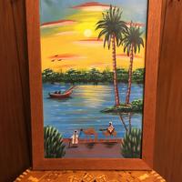 Quadro dipinto a mano paesaggio tunisino