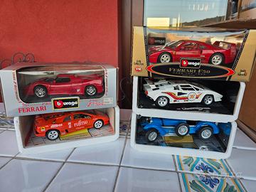 Lotto 5 Modellini Bburago 1/18 Ferrari e Lambo