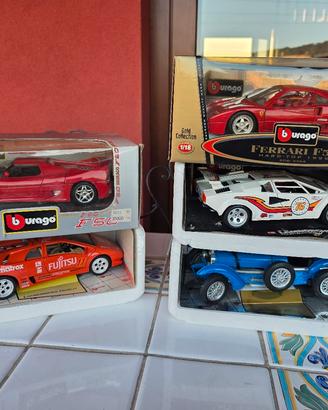Lotto 5 Modellini Bburago 1/18 Ferrari e Lambo