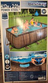 Piscina Bestway Power Steel Rattan 4,12x2,01x1,22
