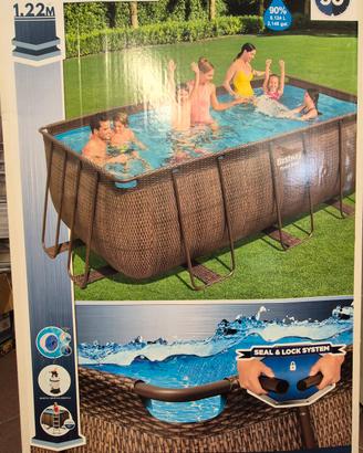 Piscina Bestway Power Steel Rattan 4,12x2,01x1,22