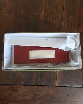 Portapenne argento e legno