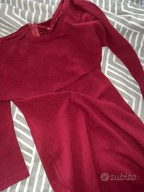 Abito scollo a barca bordó