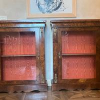 Coppia di vetrinette inglesi epoca Vittoriana