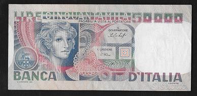 LIRE CINQUANTAMILA VOLTO DI DONNA DEL 1978. RARA