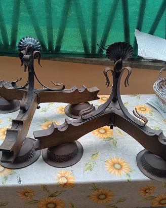 Lampadari antichi legno e rame